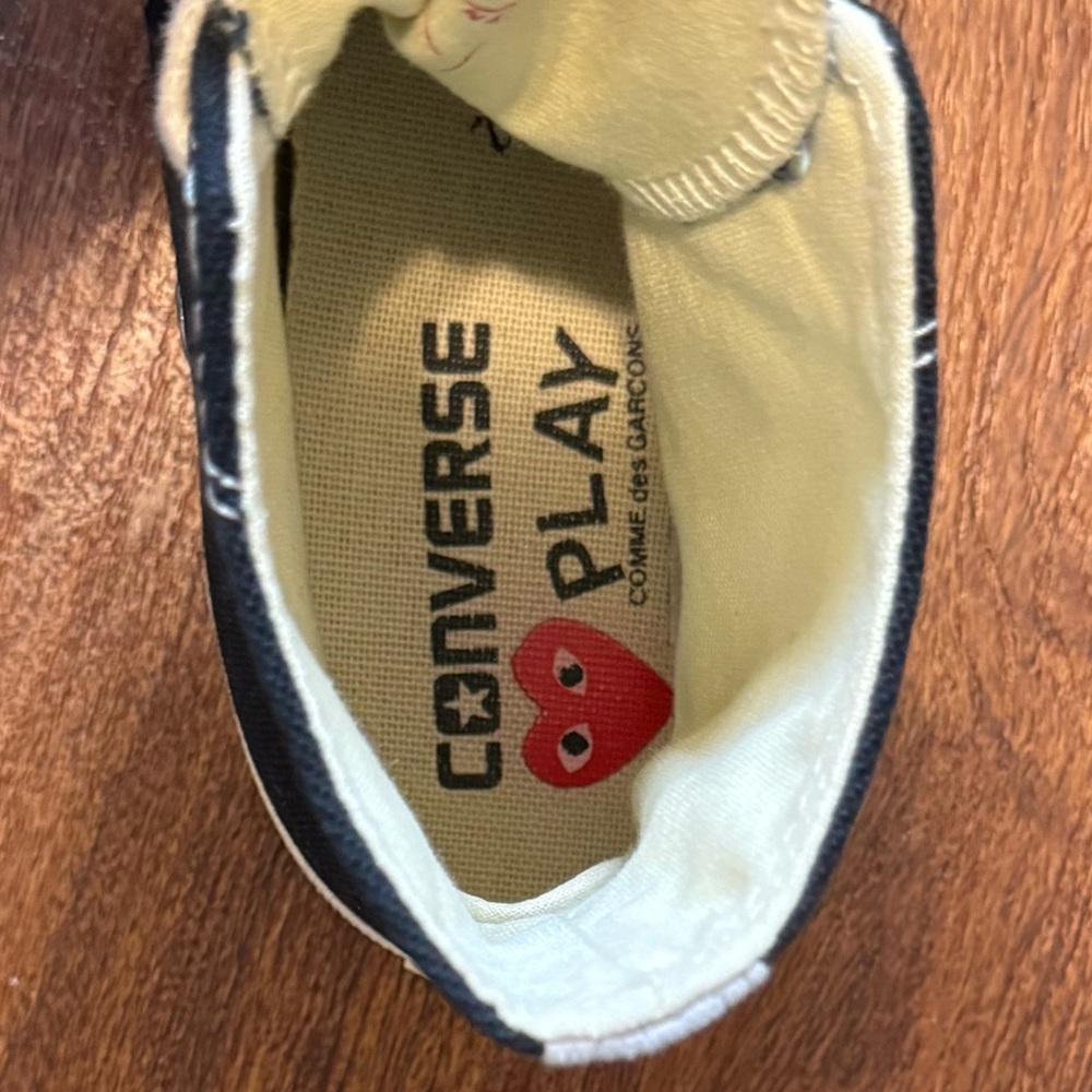 Converse x Comme des Garçons Heart High Top Sneakers Black Red Women’s 8 - Picture 6 of 8